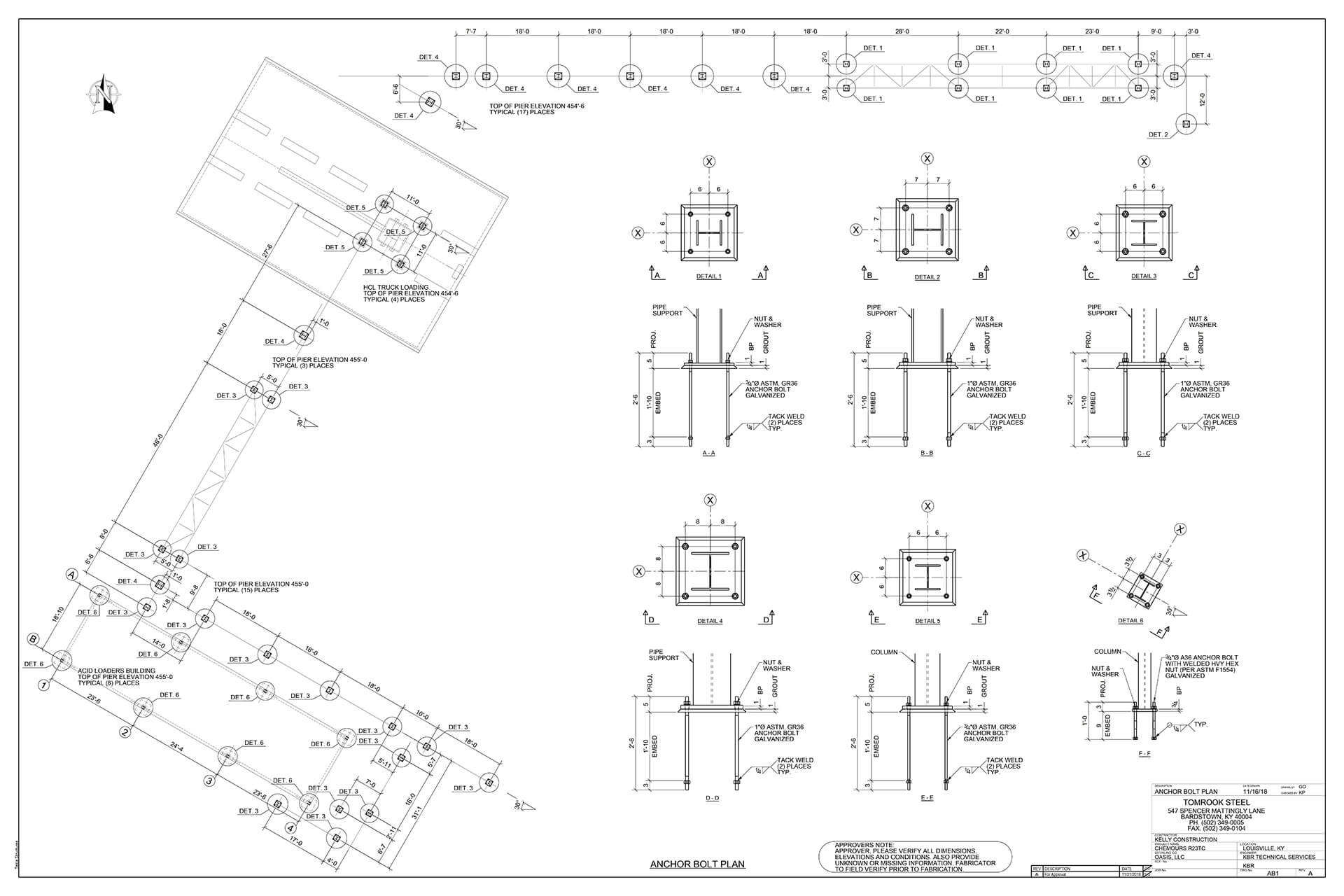 Shop fabrication and erection drawings